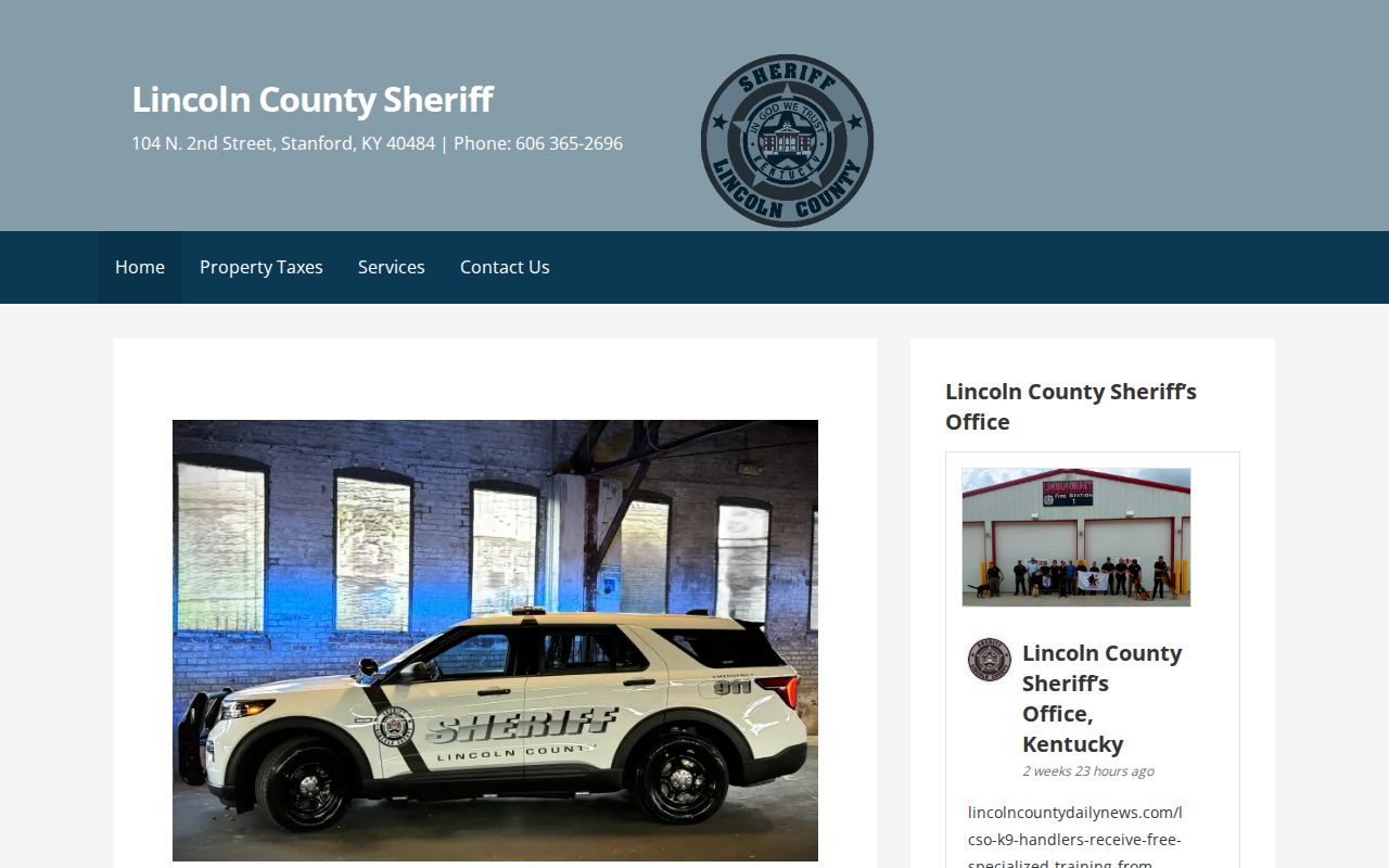 Lincoln County arrest lookup on the official sheriff website